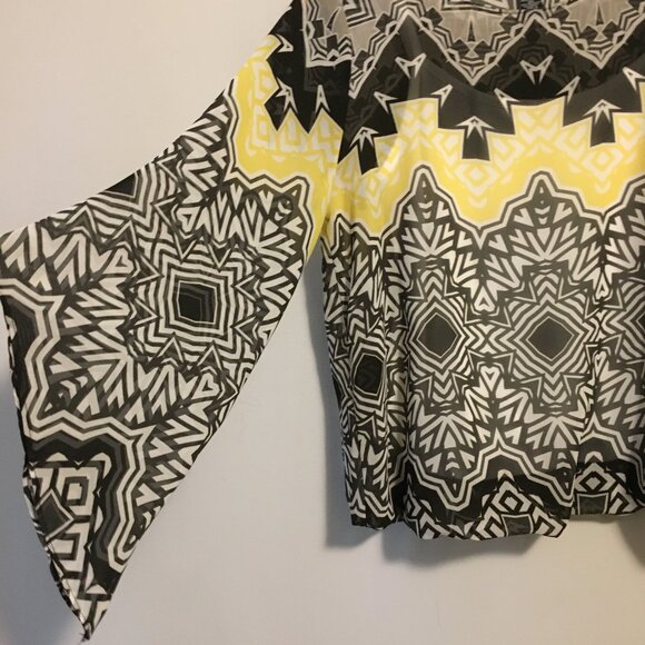 Alfani Modern Retro Trippy Print Bell Sleeve Cover Top & Cami - Picture 5 of 16